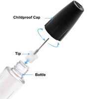 Flacon compte-gouttes en plastique transparent vide 10ml/20ml/30ml
