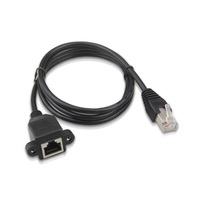 Câble noir RJ45 mâle vers femelle, longueur personnalisée, montage sur panneau pour réseau