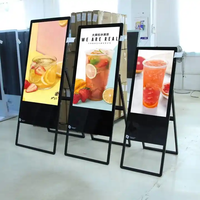Affichage numérique portable 43 55 pouces Affichage d'image vidéo intérieur permanent Écran publicitaire LCD Android Affiche numérique pliable
