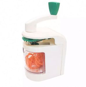 High Quality Home Kitchen <b>Vegetable</b> <b>Cutter</b> Stainless Steel Rotary Switch Blade Hand-Operated Spiral Grater Salad Tool PP Plastic - Product Image 1