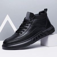 Chaussures d'hiver respirantes pour hommes, nouveau modèle 2026, baskets antidérapantes et résistantes à l'usure, chaussures de chef en cuir, sport décontracté, noires, sécurité au travail