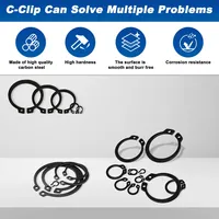 M4 C-Clips Small External Retaining Rings Black Alloy Steel Snap Retaining Circlip Various