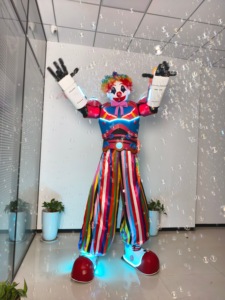 Costume de <span class=keywords><strong>robot</strong></span> clown LED sur échasses pour performance scénique, carnaval, rave party, tenue lumineuse pour bar, boîte de nuit, danse - Product Image 5