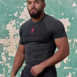 Camiseta Deportiva para Hombre, Estilo Americano, Alta Elasticidad, para Correr y Entrenamiento al Aire Libre - Product Image 1