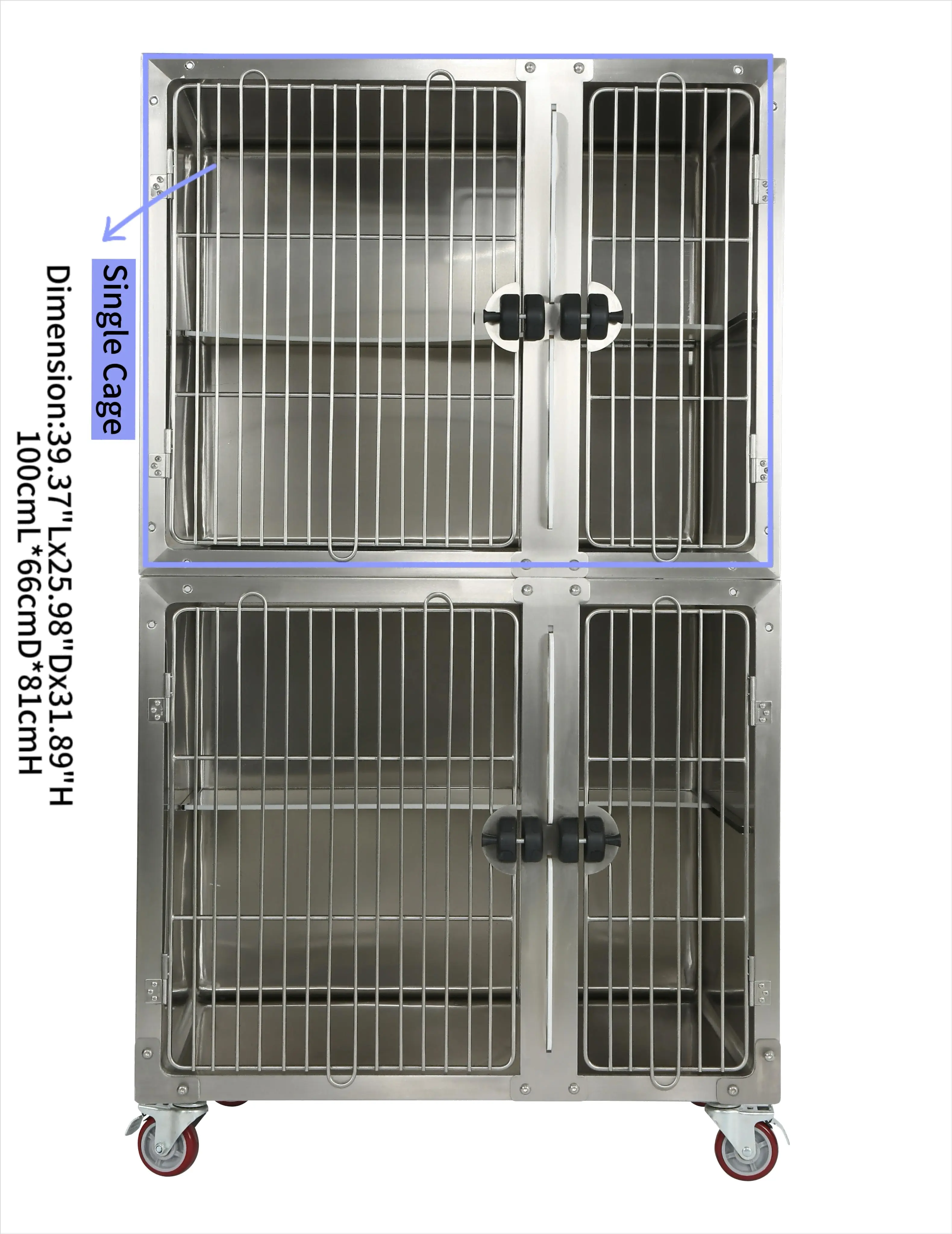 Paslanmaz çelik köpek kulübesi kafesleri kedi tavşan kafesi Metal Diy veteriner için Pet köpek kafesi