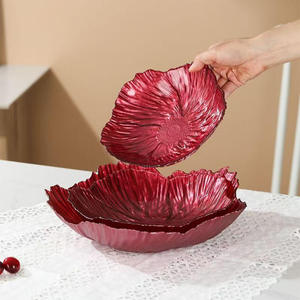 Flower Shape Ceramic Decorative Plate <b>Set</b> Handmade Pearl White Modern Style for Party Snacks Dessert <b>Serving</b> <b>Dishes</b> - Product Image 4