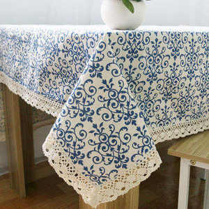 Nappe en tissu non tissé blanc 120 en gros nappe en dentelle violette brodée au crochet nappe jetable étanche à l'huile - Product Image 3