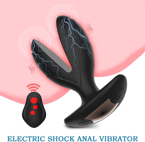 Plug anale vibrante con scossa elettrica, vibratore anale ricaricabile del punto G giocattoli adulti del sesso per le donne e le coppie gioco del sesso Gay - Product Image 2