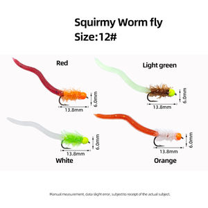 Squirmy Worm Fly Luminous Soft-Bait Señuelo de trucha Señuelo de pesca con mosca - Product Image 2