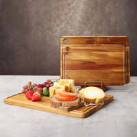 Planche à découper en bois d'acacia, planche à découper en bois massif, adaptée aux cuisines professionnelles et domestiques, vente en gros et livraison directe possibles
