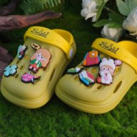 Boutons décoratifs personnalisés en PVC écologiques, motif dessin animé mignon, pour chaussures de plage, thème alimentaire, pour filles
