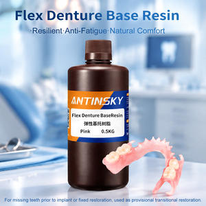 Résine pour base de prothèse dentaire Antinsky Flex, résine résiliente, anti-fatigue, confort naturel, résine dentaire 0,5 kg, résine pour imprimante 3D - Product Image 4