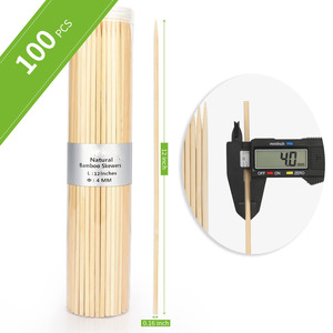 Brochetas de Bambú para Barbacoa, Aperitivos, Frutas, Salchichas, Chocolate, Palitos de Madera para Asar, Brochetas Orgánicas para Alimentos - Product Image 6