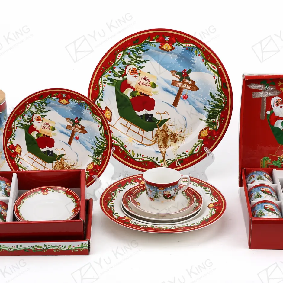 クリスマスボーン中国食器セット食器卸売磁器ディナーセット食器