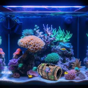 Set de Adornos de Resina Estilo Rústico para Acuario de Betta, Barril Roto, Escondite de Cueva, Estrella de Mar Azul (Para Escritorio Interior, Incluye 1 Pieza + 2 Piezas) - Product Image 5
