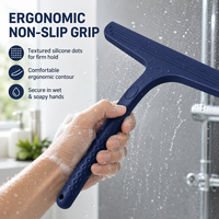 Lame de nettoyage en silicone souple tout noir, conception en T, pour surfaces de cuisine et maison, sans traces, outil de nettoyage professionnel