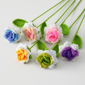 Flores de Rosa Tejidas de 9cm a Precio de Mayoreo, Regalo para el Día de la Madre, San Valentín, Decoración para el Hogar, Flor de Crochet - Product Image 2
