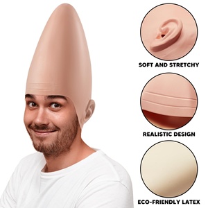Masque de tête chauve conique en caoutchouc, style science-fiction, fantaisie, accessoire de masque conique, transfrontalier, Alien-Zu - Product Image 5