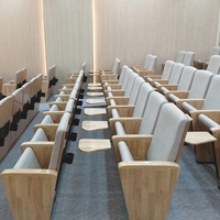 Vente directe d'usine Chaise auditorium en bois de style moderne avec bloc-notes Solution économique de sièges publics