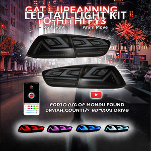 Mitsubishi Lancer EX EVO X 2008-2021ไฟท้าย LED RGB แบบควัน/เลนส์สี12V ภาพเคลื่อนไหวแบบไดนามิกสำหรับ - Product Image 2