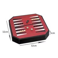 Jeu d'échecs de luxe en cuir personnalisé 2 en 1 avec plateau de backgammon multifonction
