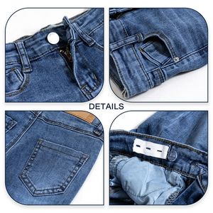 Pantalones <span class=keywords><strong>Vaqueros</strong></span> de Mezclilla de Algodón Ajustados Casuales para Niñas al por Mayor, Jeans de Estilo Británico para Niñas - Product Image 6
