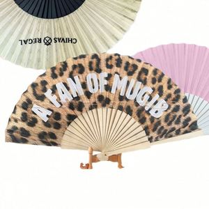 Abanico de Mano Plegable de Madera Personalizado de Alta Calidad, Abanico de Papel de Bambú con Técnica Pintada - Product Image 4