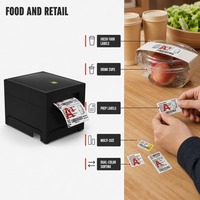 Imprimante d'étiquettes thermiques rouge et noire de bureau, 3 pouces, double couleur, sans encre, 203 dpi, pour étiquettes de danger