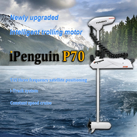 Motor Listrik Tempel 70LB untuk Perahu Pancing, Thruster Depan Cerdas, Motor Karbon Brush 12V, GPS & Jangkar