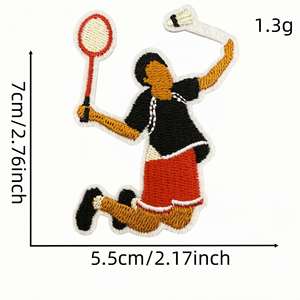 Parches Deportivos de Bádminton con Diseño Bordado 'Love All Play Badminton' para Planchar - Product Image 5