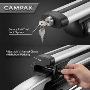 [CAMPAX] Barras Transversales <span class=keywords><strong>de</strong></span> <span class=keywords><strong>Techo</strong></span> con Abrazaderas <span class=keywords><strong>de</strong></span> Aluminio Antirrobo <span class=keywords><strong>de</strong></span> Liberación Rápida <span class=keywords><strong>para</strong></span> SUV 4x4 |   Dachtrager - Product Image 4