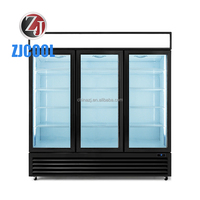 Réfrigérateurs de vitrine pour supermarchés, réfrigérateur vertical à porte vitrée pour boissons, réfrigérateur à trois portes, réfrigérateur vertical
