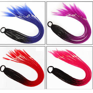 FX-HA81 capelli sintetici in fibra ad alta temperatura con coda di cavallo dritta a tre fili per bambini hanno migliorato la visibilità trecce sporche - Product Image 4