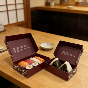 Eco Friendly Food Packaging Japanese Sushi Bento Box Takeaway Paper <b>Packing</b> Paper <b>Boxes</b> with Dividers - Product Image 6