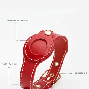 2024 Echt Lederen Vintage Gps Tracker Airtag Lederen Hondenhalsband Verstelbare Huisdieraccessoires - Product Image 3