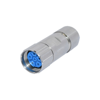 Connecteur étanche IP67 M23 8 broches moteur circulaire Servo puissance robuste connexion femelle droite