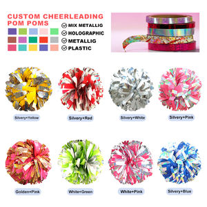 カスタマイズ可能な人気レーザーPEバトンハンドル、耐久性があり環境に優しい競技用チアリーディングポンポン（4/6/8/10インチ）WIGYM - Product Image 2