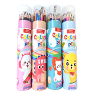 Ensemble de crayons de couleur en tube de papier 12/18/24/36 couleurs avec taille-crayon