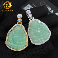 Testeur de diamant certifié GRA Bijoux Hip Hop Argent Sterling 925 Glacé VVS Moissanite Jade Bouddha Pendentif
