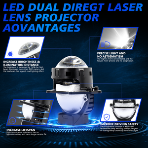 Kit de Proyector LED Bi-LED de 3 Pulgadas, 130W, 12V, 12000 Lúmenes, Lente Doble, Luz Blanca Láser, Bombilla LED para Faros Delanteros, Adaptación Universal para Autos - Product Image 5