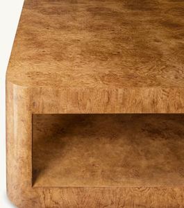 Mesa de Centro de Madera Sólida Estilo Americano, Mesa de Centro de Lujo con Diseño de Corteza de Árbol - Product Image 6