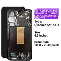 Pantalla LCD AMOLED Original con Marco y Digitalizador de Repuesto para Samsung S23 PLUS/Galaxy S916/S23+, Accesorios para Teléfono
