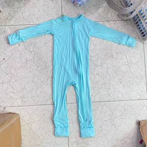 Grosir anak laki-laki dan perempuan Cetak penuh kustom baru lahir pakaian bayi bambu kasual baju monyet bayi dua arah lengan panjang anak-anak - Product Image 2