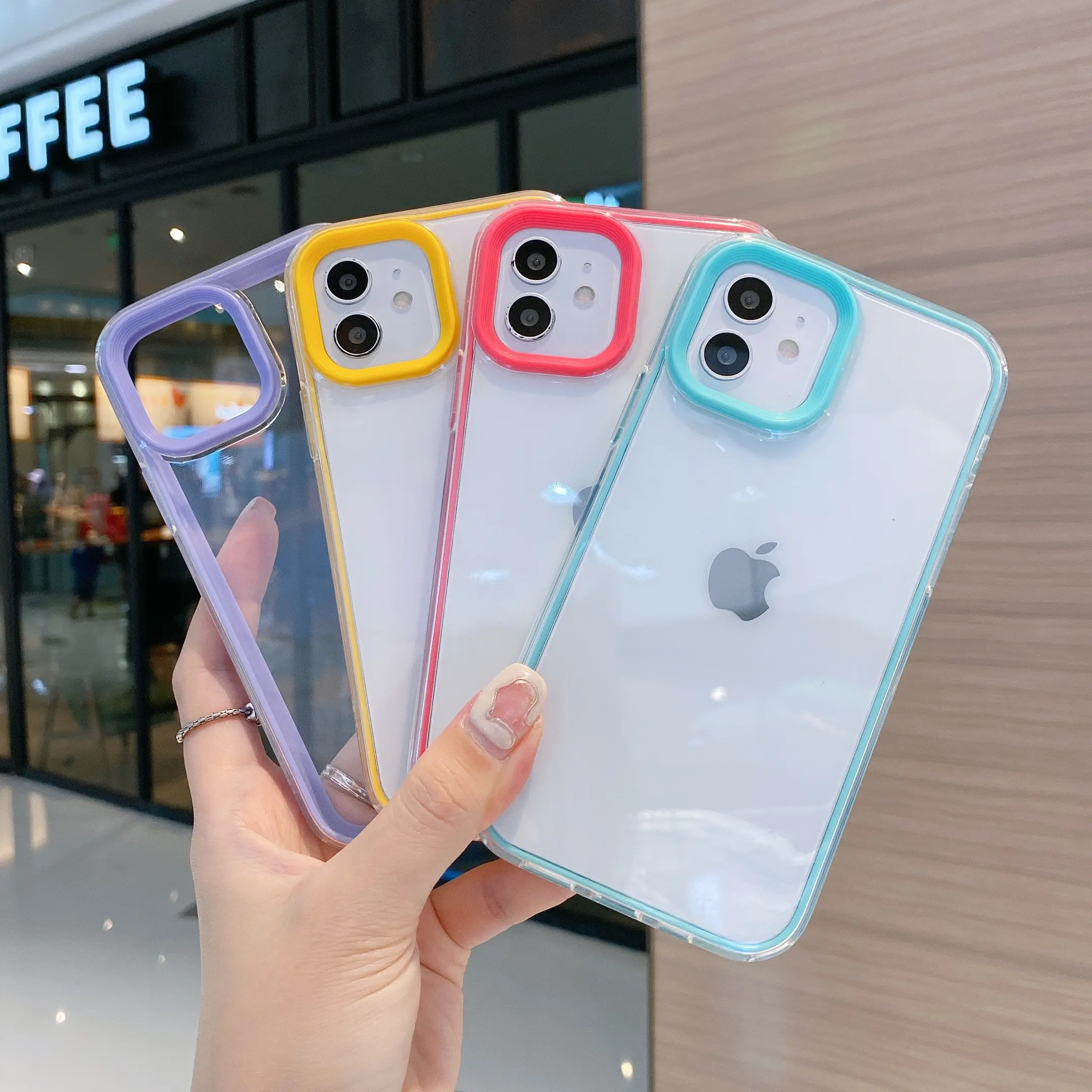 New style Lower Price for iphone shell luxury plating transparent soft silicone case shockproof clear cover candy color case