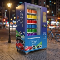 Máquina Expendedora Refrigerada de Bajo Consumo, Dispensador de Bebidas y Snacks con Funcionamiento 24/7