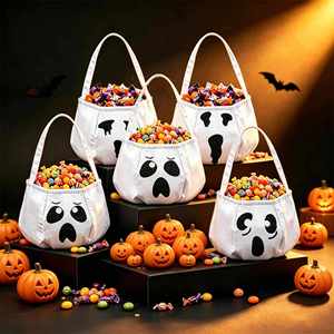 Bolsa de Regalo de Terciopelo con Logotipo Impreso al por Mayor para Niños, Accesorios de Halloween, Festival de Calabazas, Disfraces de Fantasmas - Product Image 2