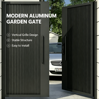 Portail de cour rectangulaire en alliage d'aluminium, style moderne et luxueux, antivol, pour maison, jardin, villa, cour