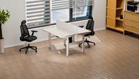 Bureau assis-debout électrique automatique double ergonomique, cadre en fer et MDF durable, design moderne, pour bureau commercial, immeuble, chambre