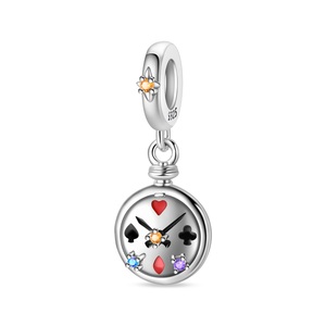 Nuevo Dije Original de Plata de Ley S925, Abalorio de Cuento de Hadas con Reloj, Castillo, Llave Mágica, Amor Rojo, Colgante para Pulsera DIY, Joyería para Mujer - Product Image 5