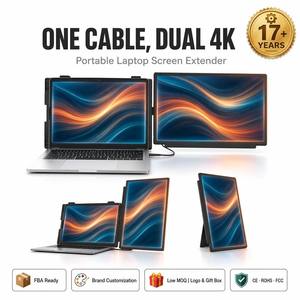 จอภาพเสริมแบบพกพาสำหรับแล็ปท็อป ขนาด 15.6 <span class=keywords><strong>น</strong></span>ิ้ว ความละเอียด 4K เชื่อมต่อผ่า<span class=keywords><strong>น</strong></span>สายเคเบิลเส้<span class=keywords><strong>น</strong></span>เดียว สำหรับการเขียนโค้ดระยะไกล การซื้อขายหุ้น ใช้งานได้กับ <span class=keywords><strong>MacBook</strong></span> - Product Image 1